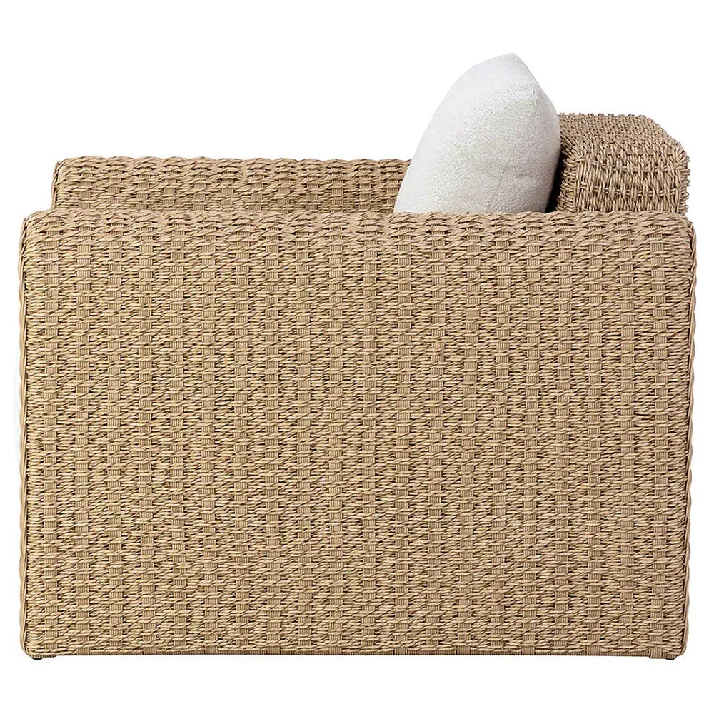 Brunton Outdoor Lounge Chair - Cream, Rattan