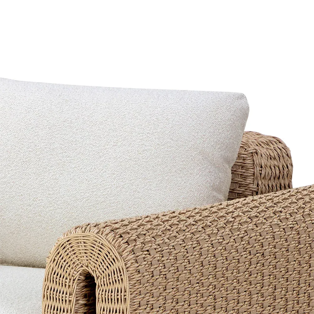 Brunton Outdoor Lounge Chair - Cream, Rattan