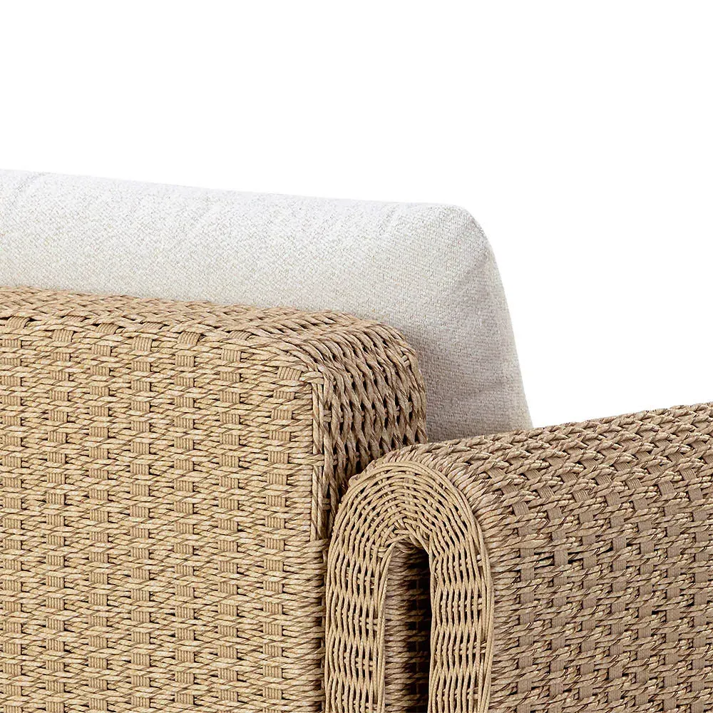 Brunton Outdoor Lounge Chair - Cream, Rattan