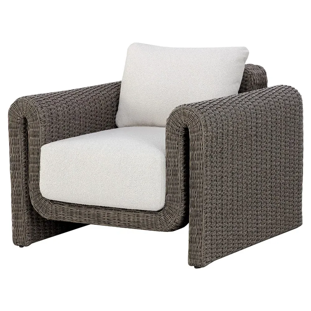 Brunton Outdoor Lounge Chair - Cream, Rattan