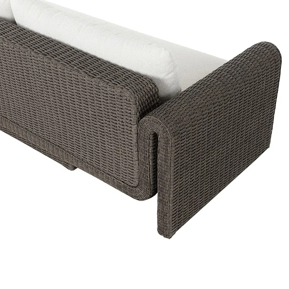 Brunton Outdoor Sofa - Cream, Rattan