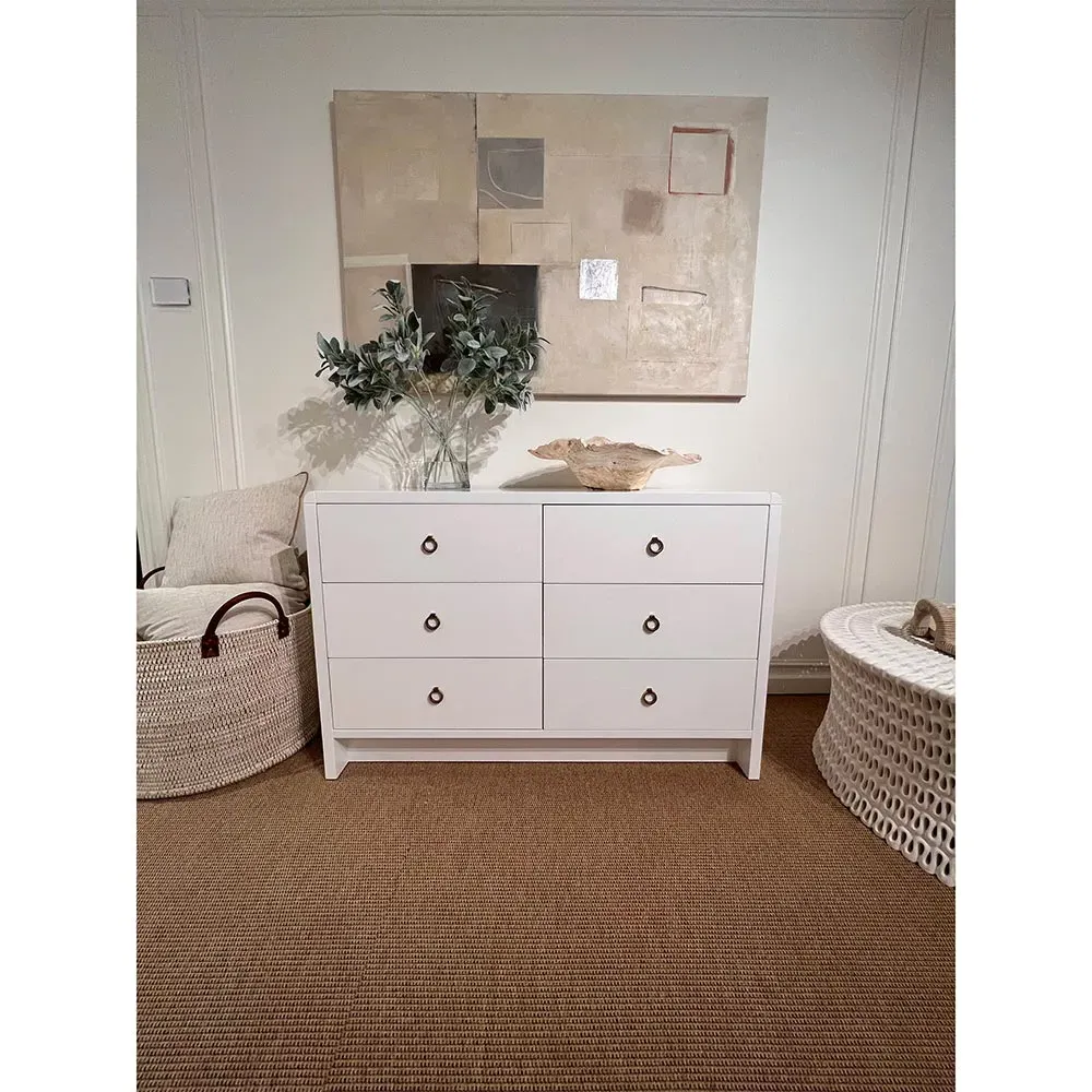 Bryant Double Dresser - White, Lacquered Linen