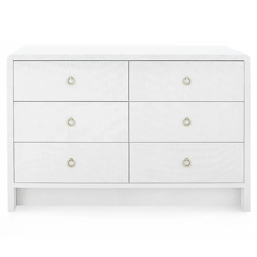 Bryant Double Dresser - White, Lacquered Linen