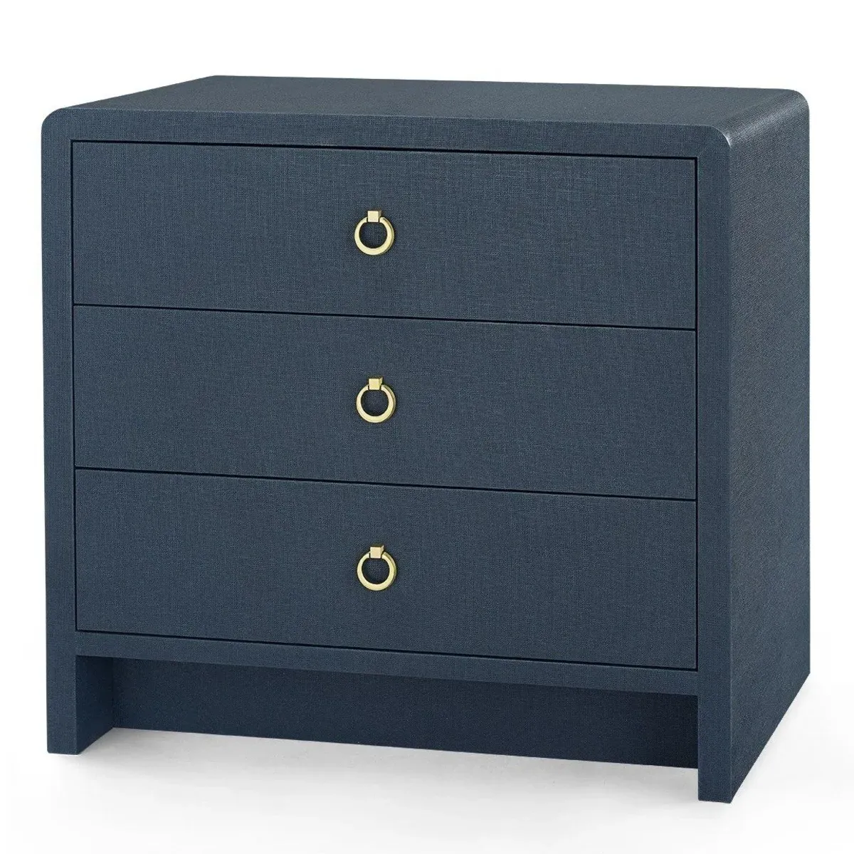Bryant Nightstand with Drawers - Blue, Lacquered Linen