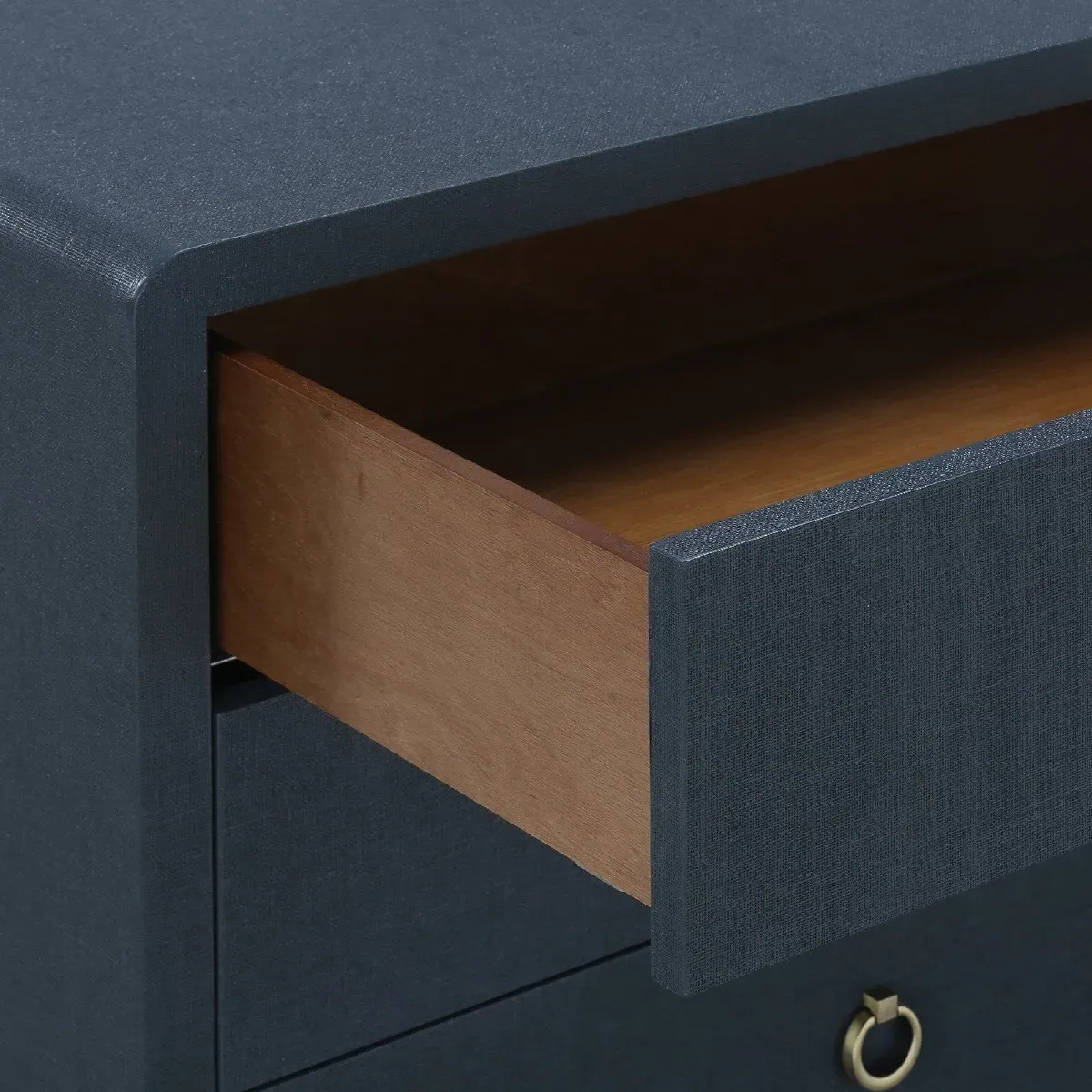 Bryant Nightstand with Drawers - Blue, Lacquered Linen