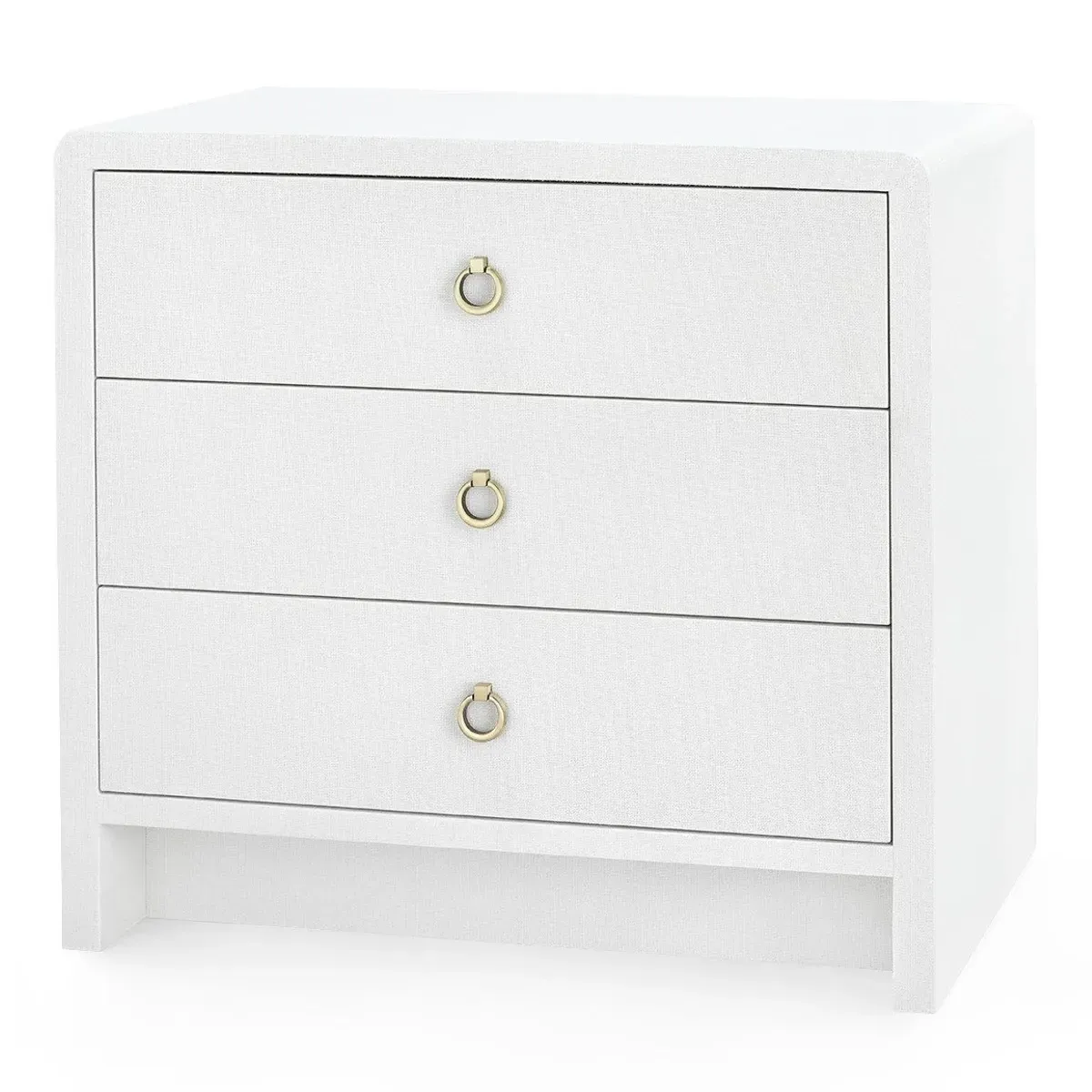 Bryant Nightstand with Drawers - White, Lacquered Linen