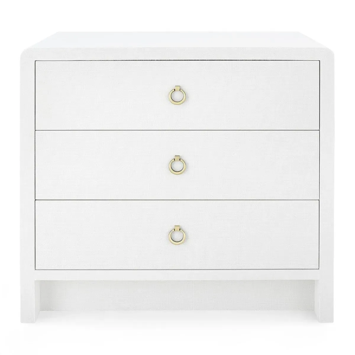 Bryant Nightstand with Drawers - White, Lacquered Linen