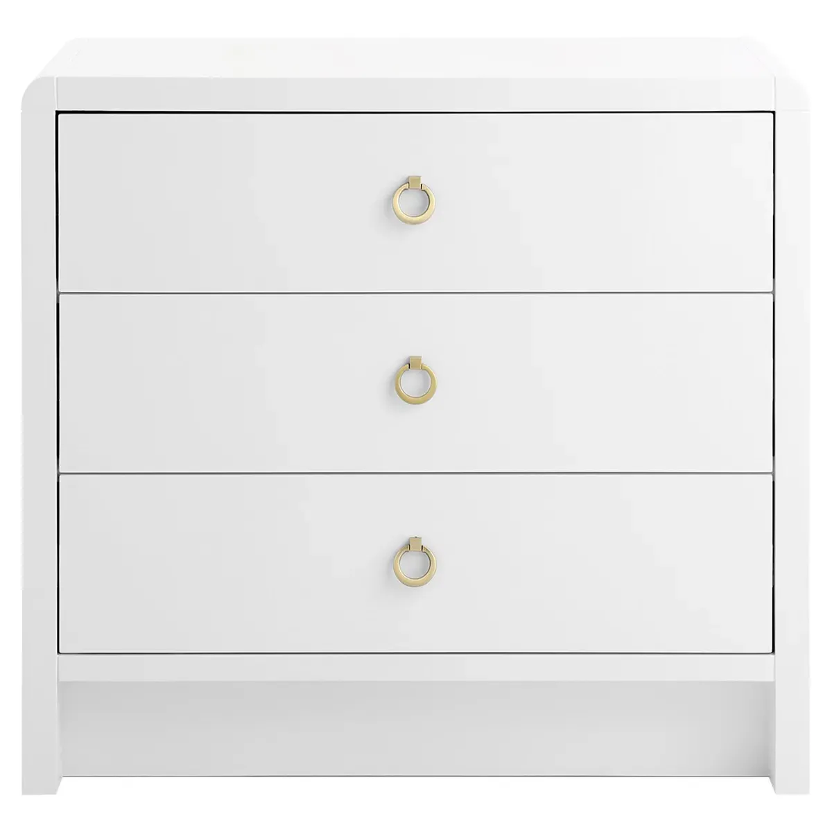 Bryant Nightstand with Drawers - White, Lacquered Wood
