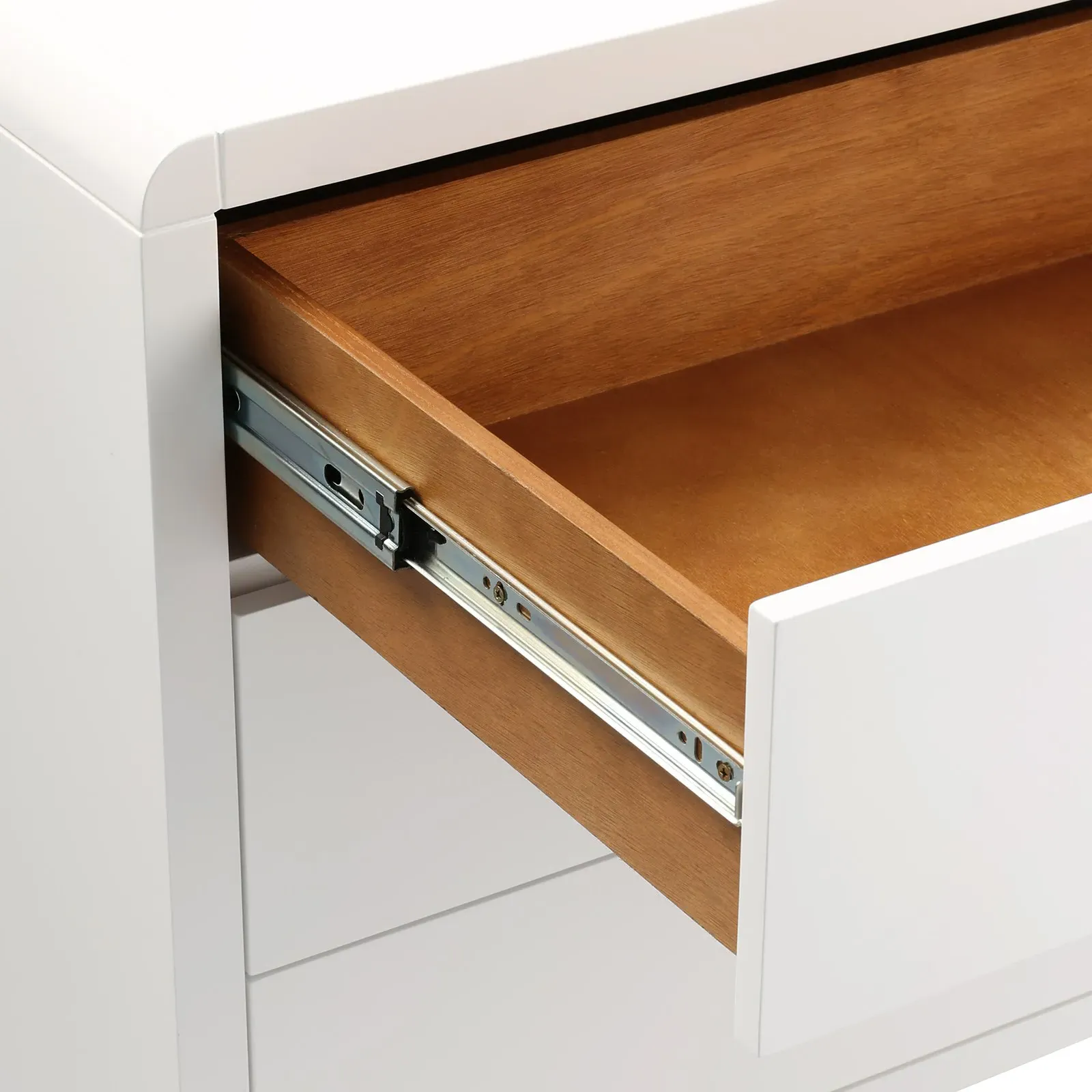 Bryant Nightstand with Drawers - White, Lacquered Wood