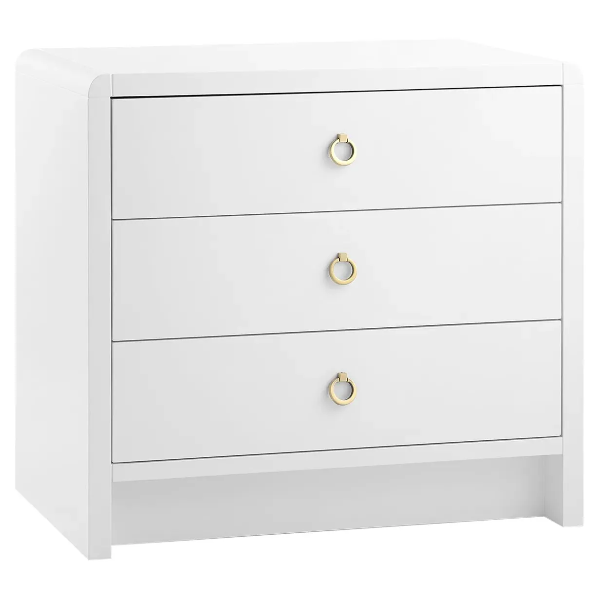 Bryant Nightstand with Drawers - White, Lacquered Wood image