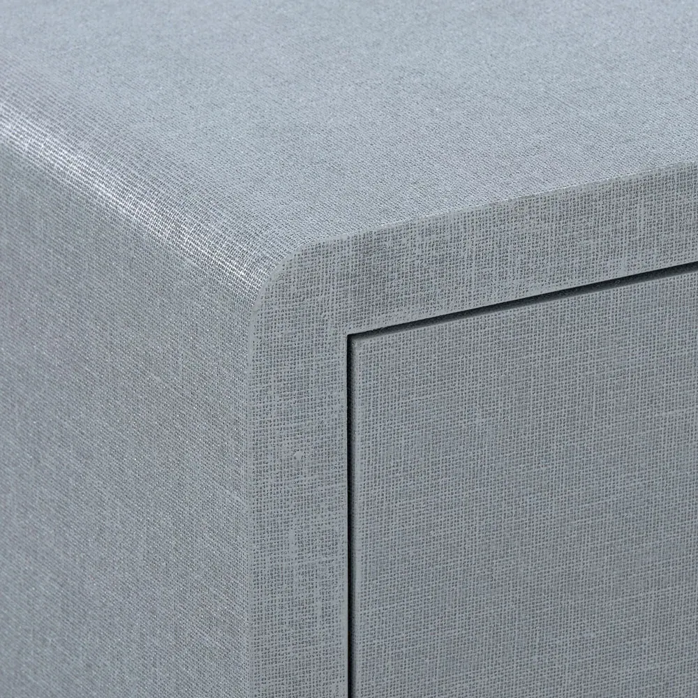 Bryant Wide Double Dresser - Grey, Lacquered Linen