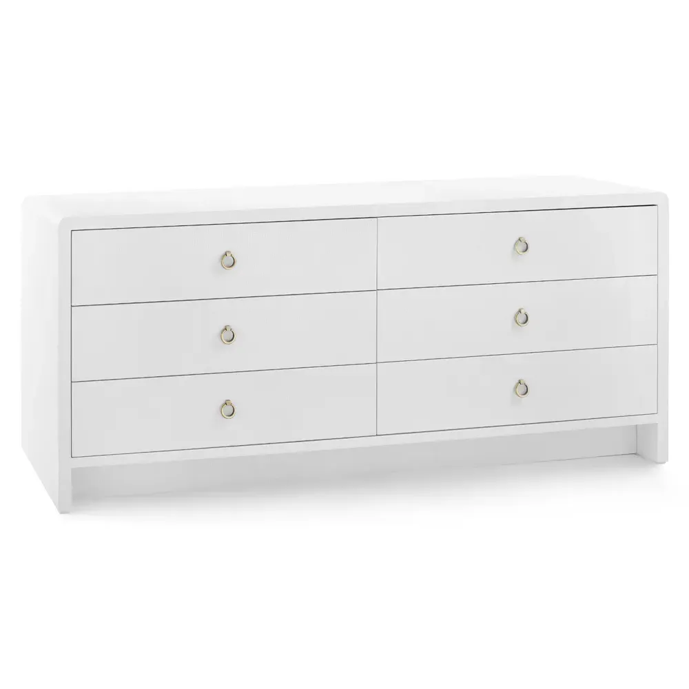 Bryant Wide Double Dresser - White, Lacquered Linen