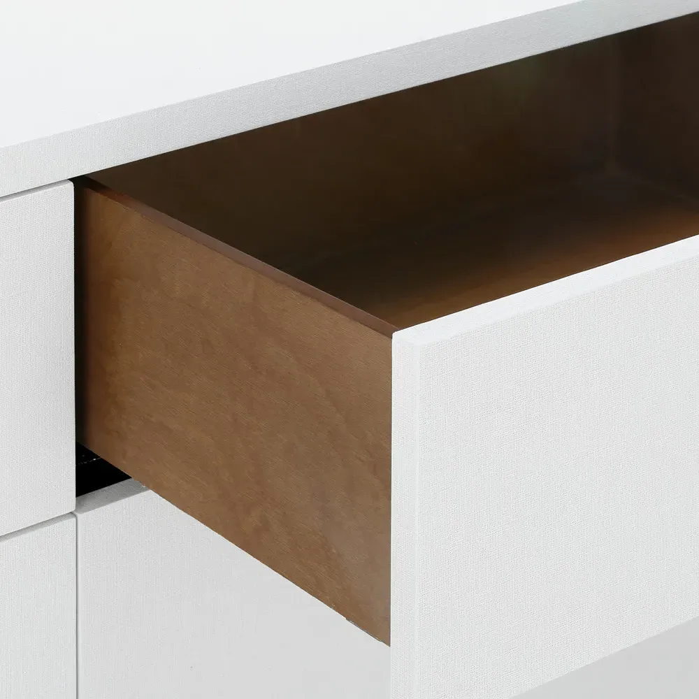 Bryant Wide Double Dresser - White, Lacquered Linen