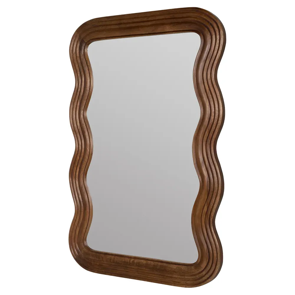 Brynn Large Wall Mirror - Brown, Mango Wood