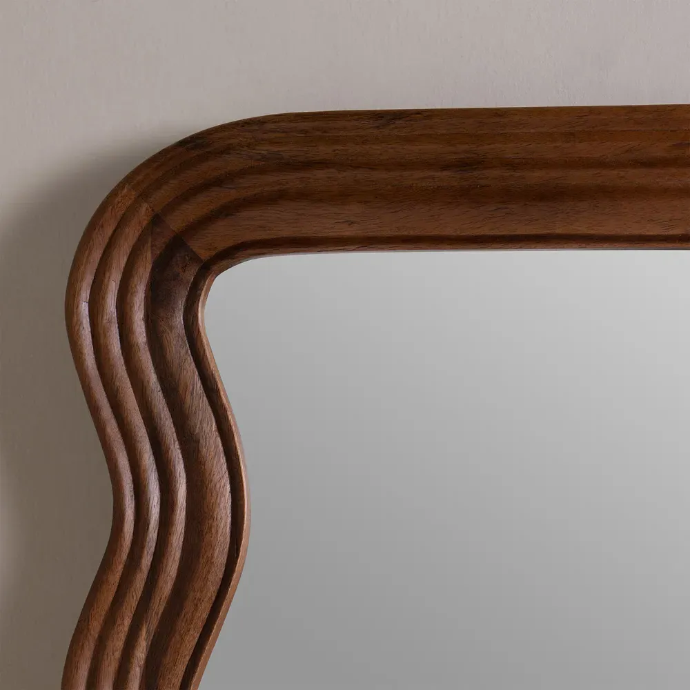 Brynn Large Wall Mirror - Brown, Mango Wood