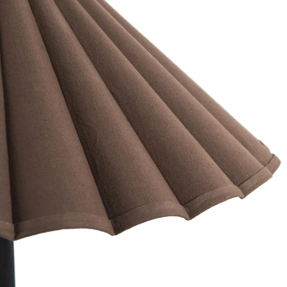 Brynn Scalloped Shade Floor Lamp - Brown, Iron