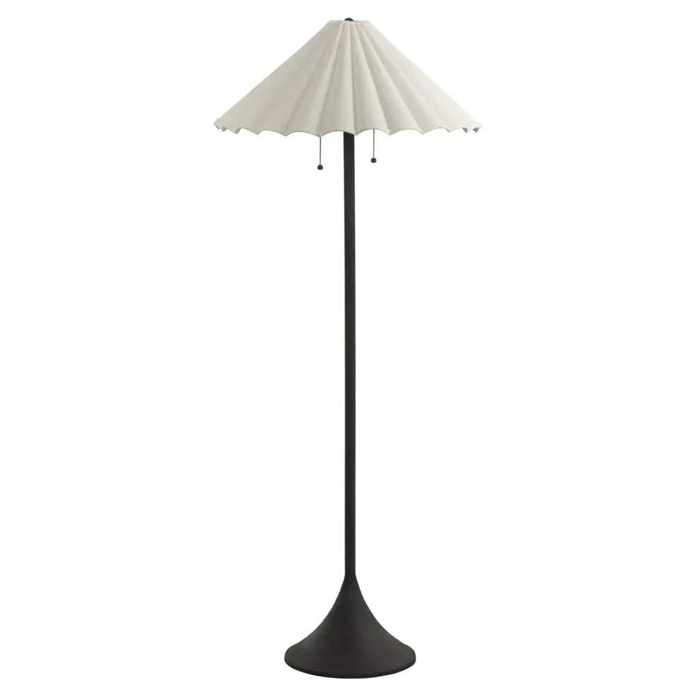 Brynn Scalloped Shade Floor Lamp - Cream, Iron