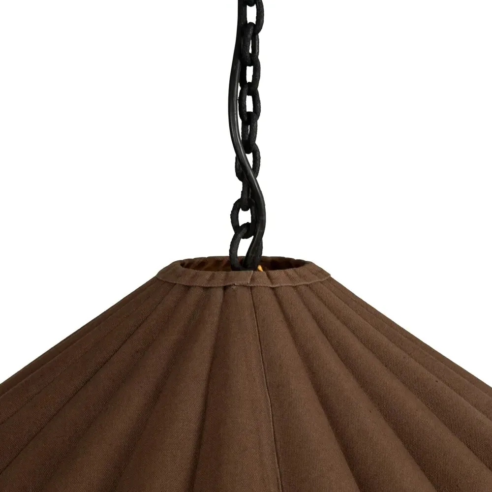Brynn Scalloped Shade Pendant Light - Brown, Iron