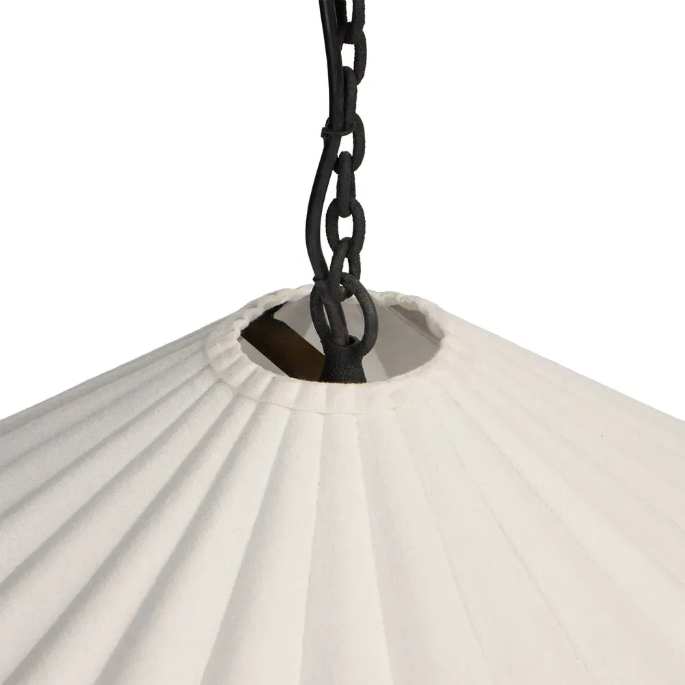 Brynn Scalloped Shade Pendant Light - Cream, Iron