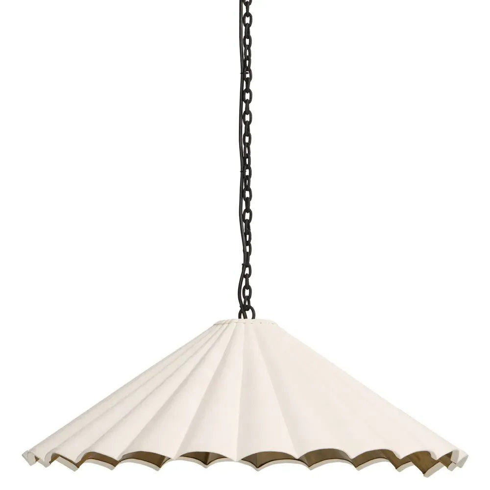 Brynn Scalloped Shade Pendant Light - Cream, Iron