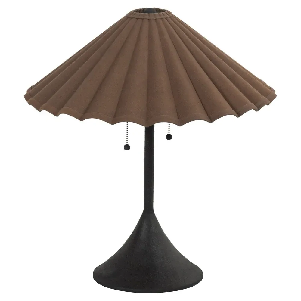 Brynn Scalloped Shade Table Lamp - Brown, Iron image