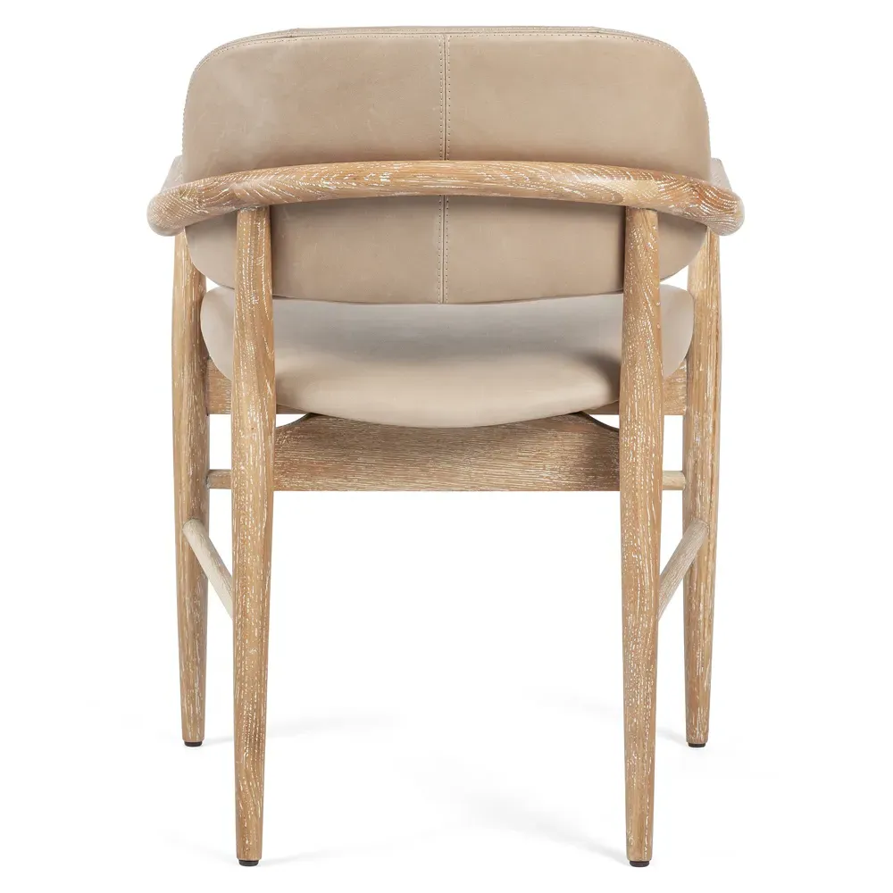 Bryson Dining Arm Chair - Beige, Leather