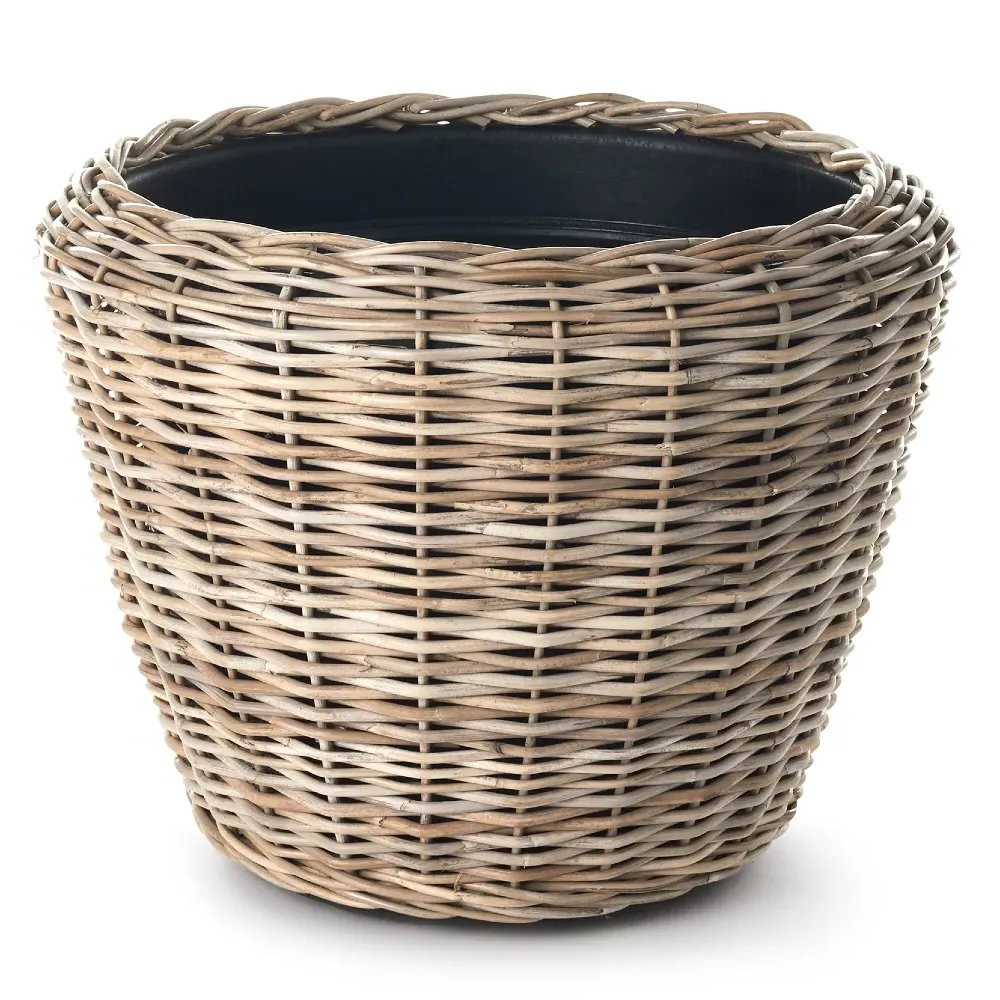 Bryson Large Basket Planter - Brown, Rattan