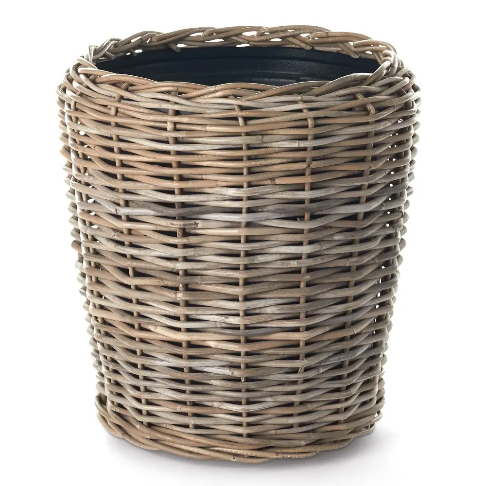 Bryson Small Basket Planter - Brown, Rattan