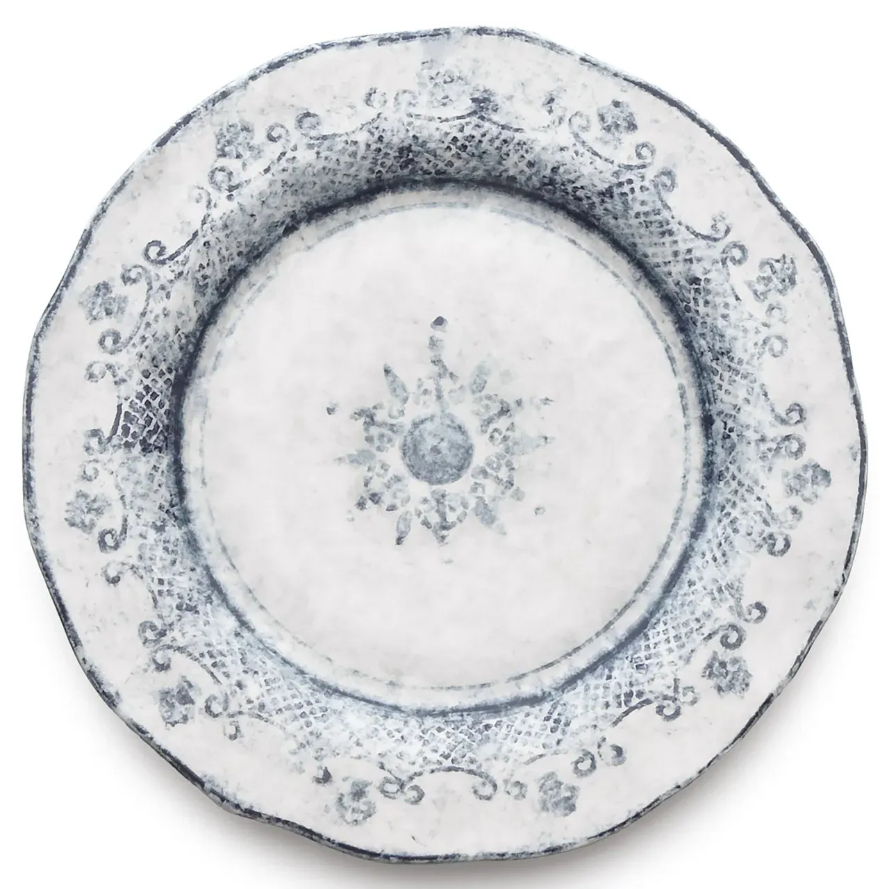 Burano Blue Lace Dinner Plate - White, Ceramic