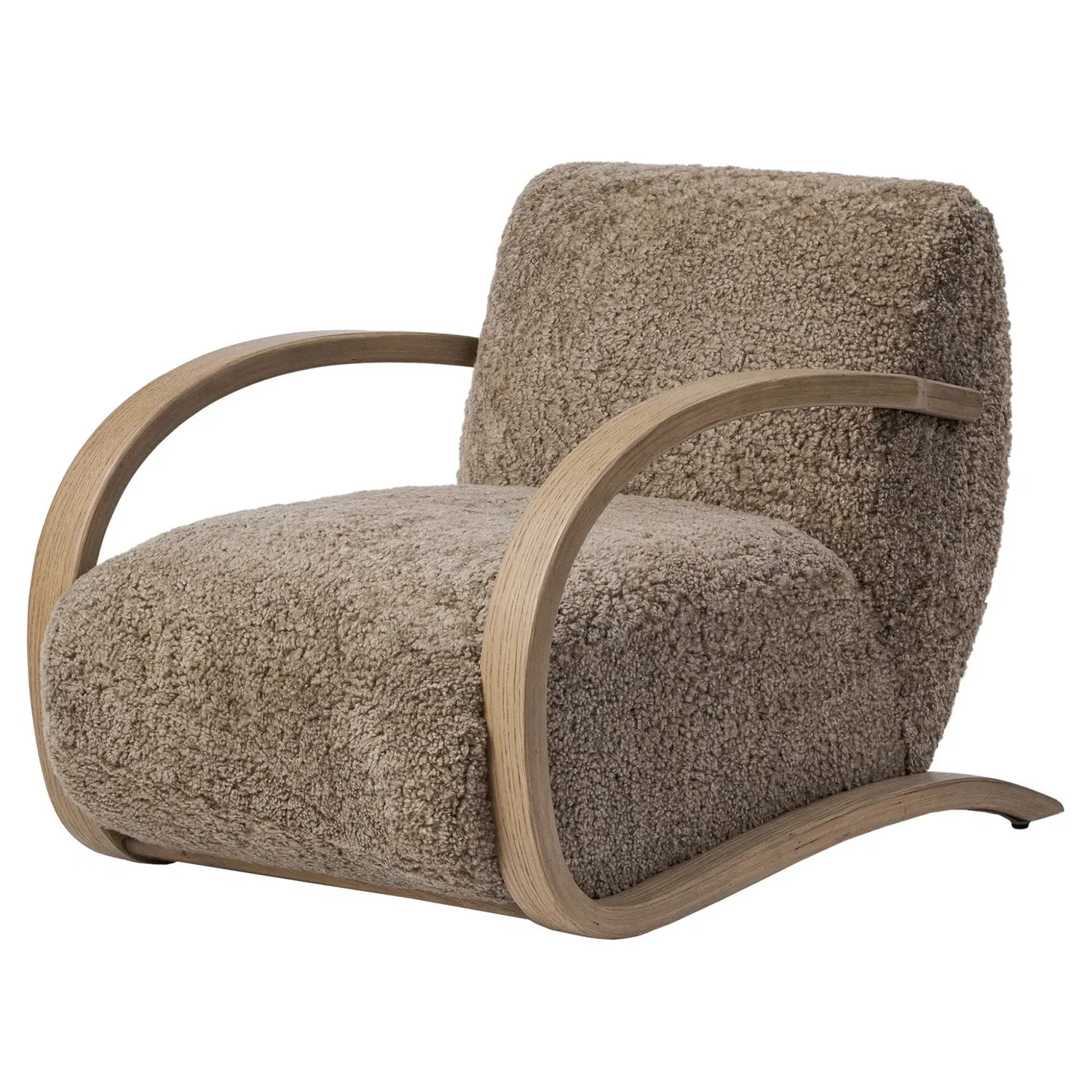 Burke Arm Chair - Taupe, Oak image