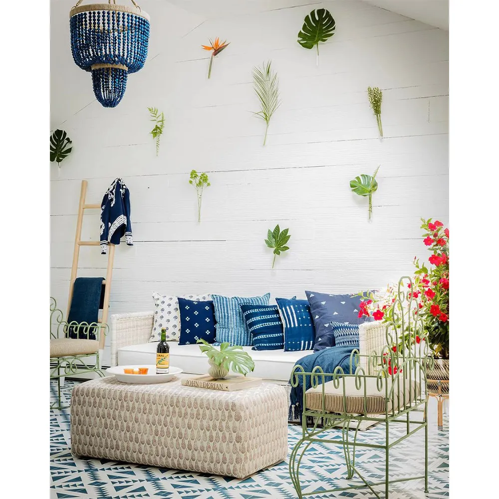 Burnett 2 Tier Agate Beads Shaded Chandelier - Navy