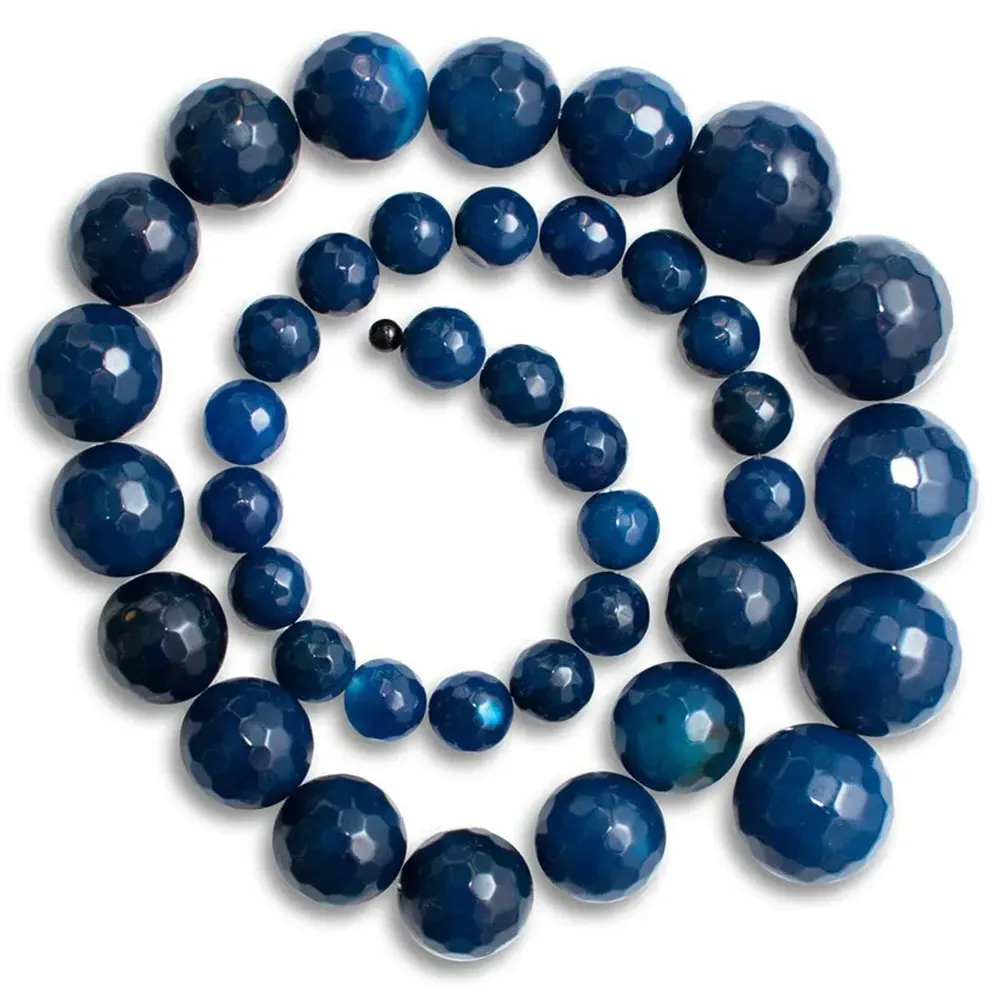 Burnett 2 Tier Agate Beads Shaded Chandelier - Navy