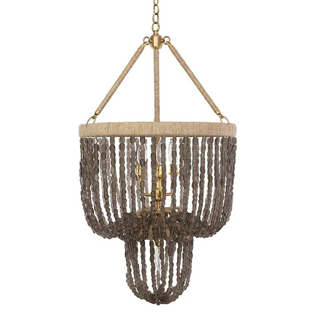 Burnett Glass Beads Chandelier - Mocha, Brass Metal image