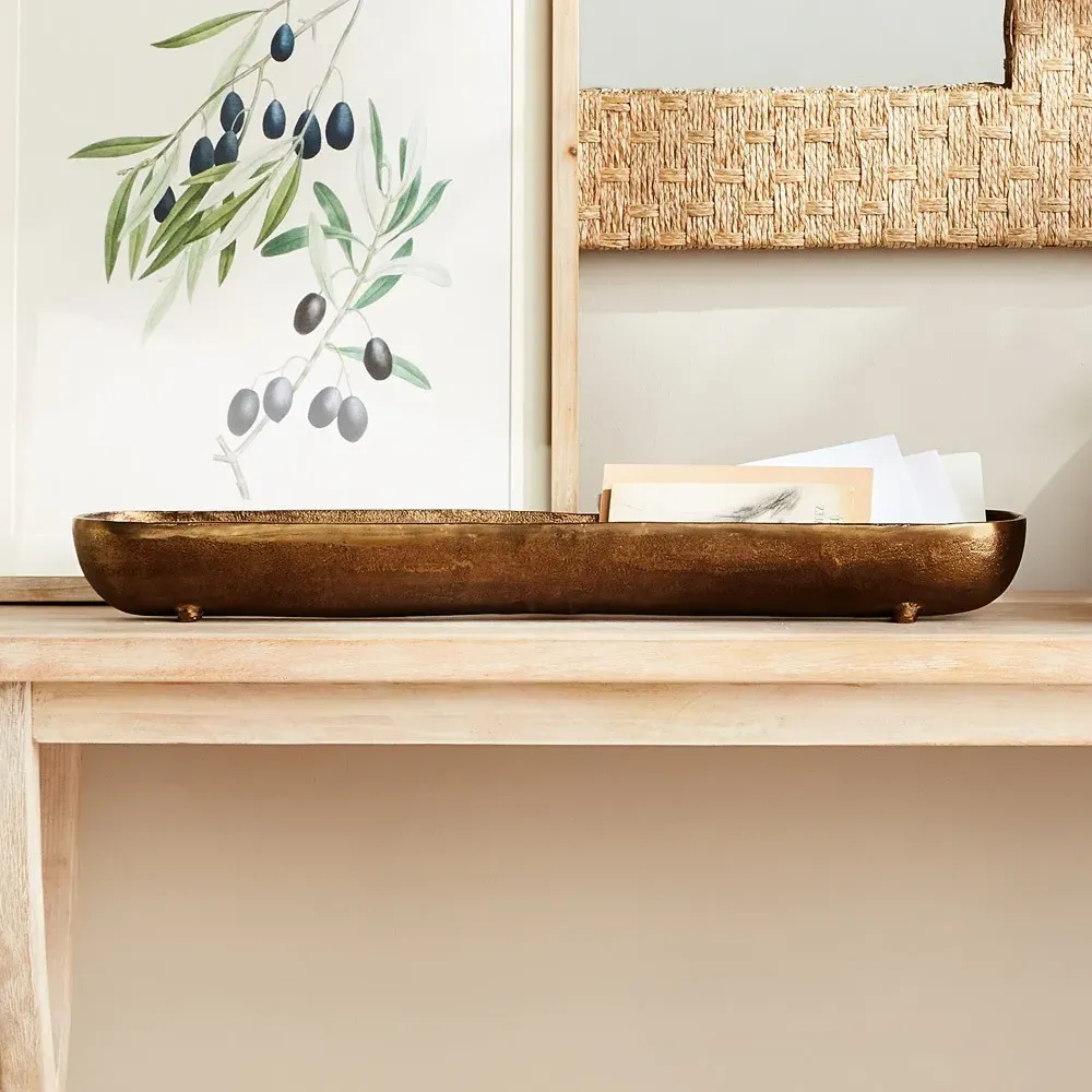 Burrow Decorative Bowl - Antique Brass, Aluminum