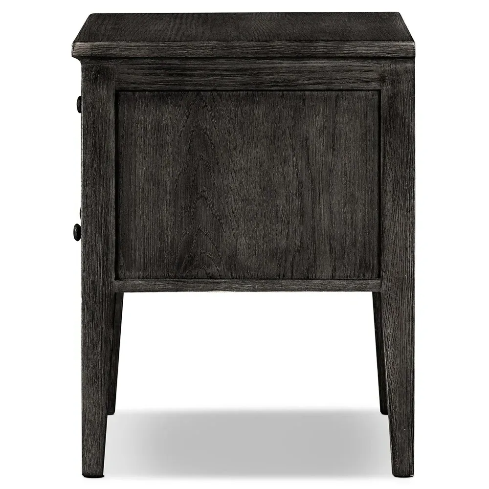 Bush Nightstand with Drawers - Distressed Black, Oak
