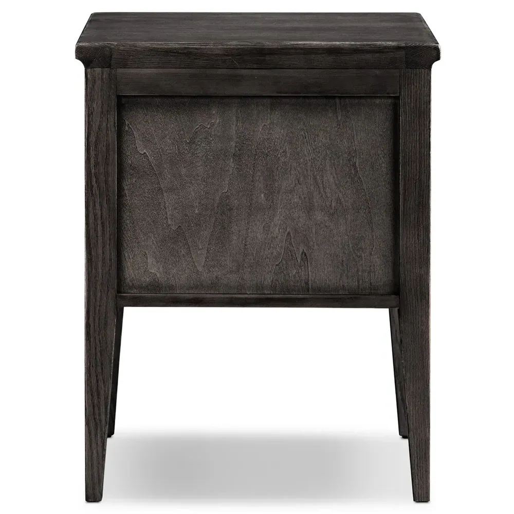 Bush Nightstand with Drawers - Distressed Black, Oak
