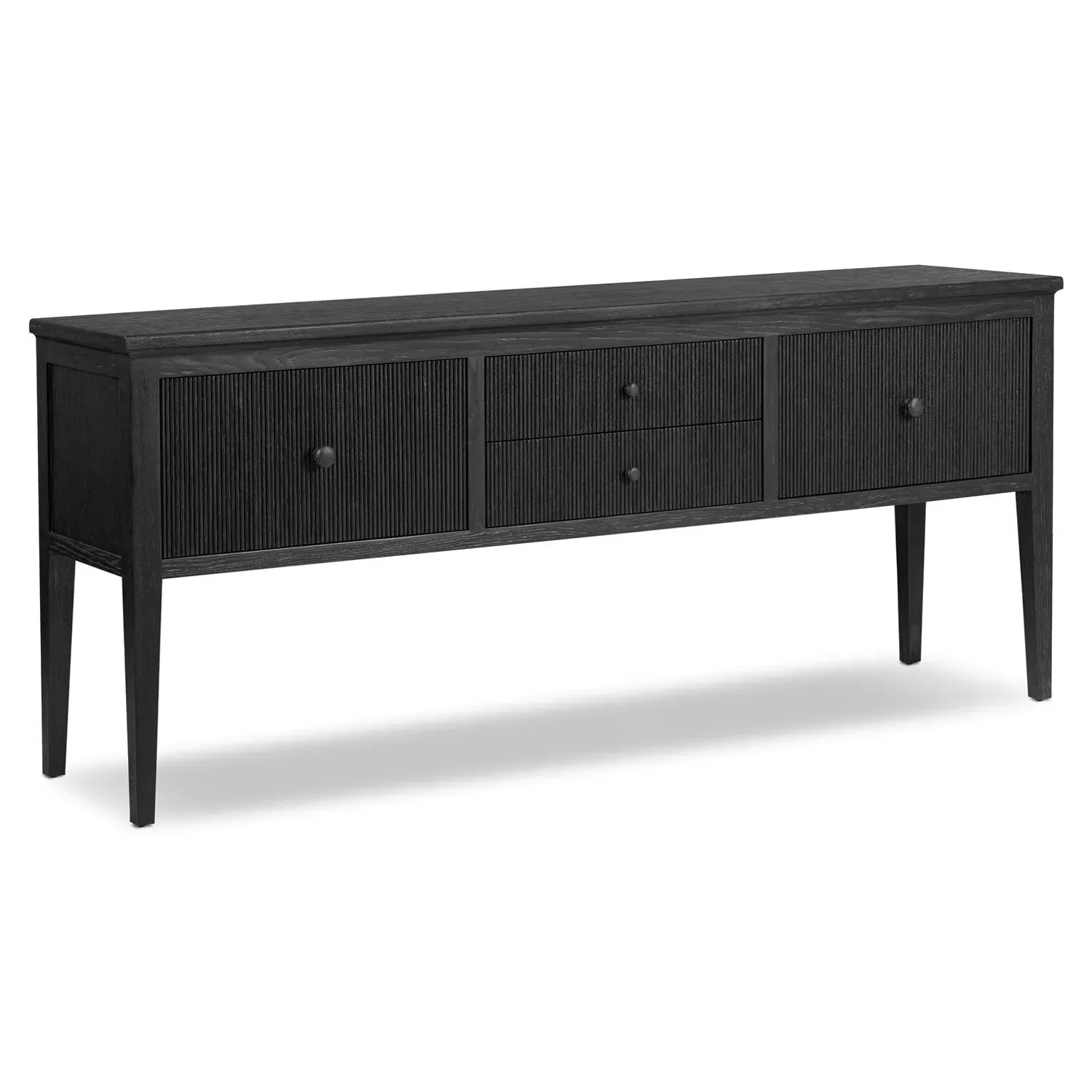 Bush Sideboard with Drawers - Distressed Black, Oak
