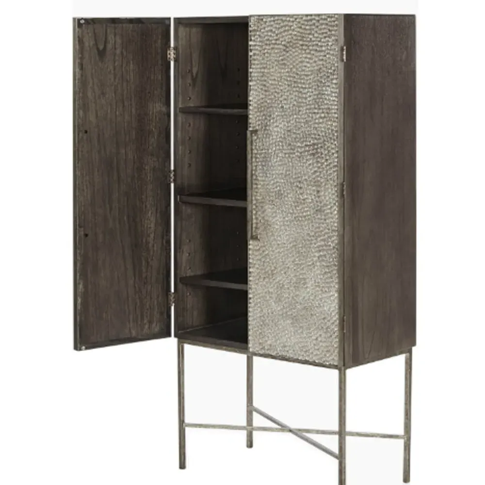 Byrn Cabinet - Silver, Wood