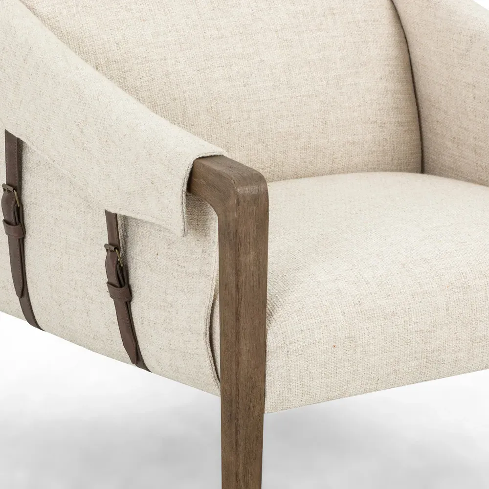 Byron Occasional Arm Chair - Cream, Wood