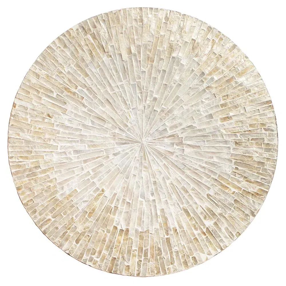 Byzantine Round Placemat Set of 4 - Cream, Capiz Shell