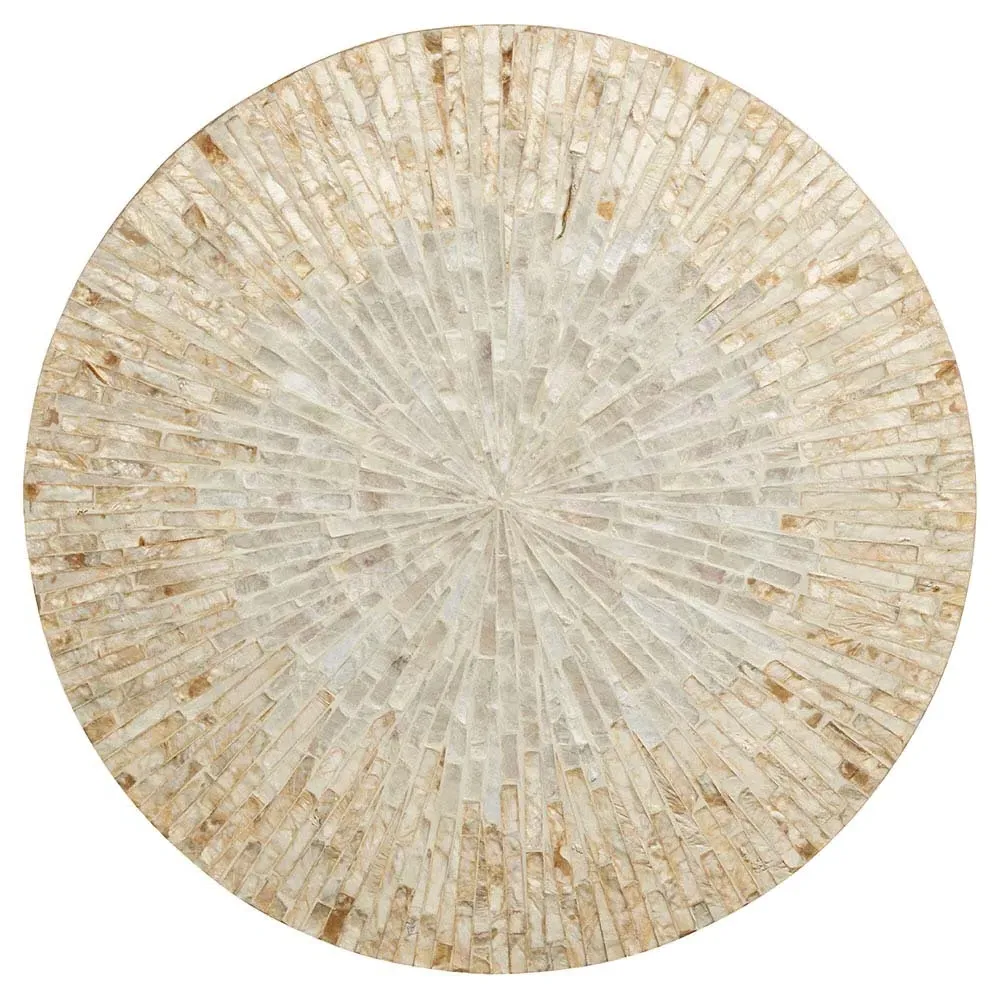 Byzantine Round Placemat Set of 4 - Cream, Capiz Shell