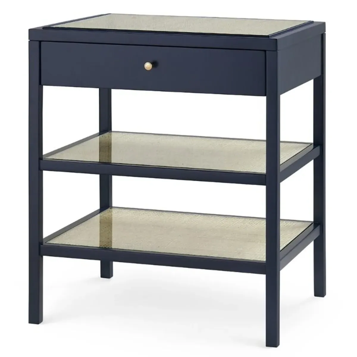 Caanan Side Table with Drawer - Blue, Wood