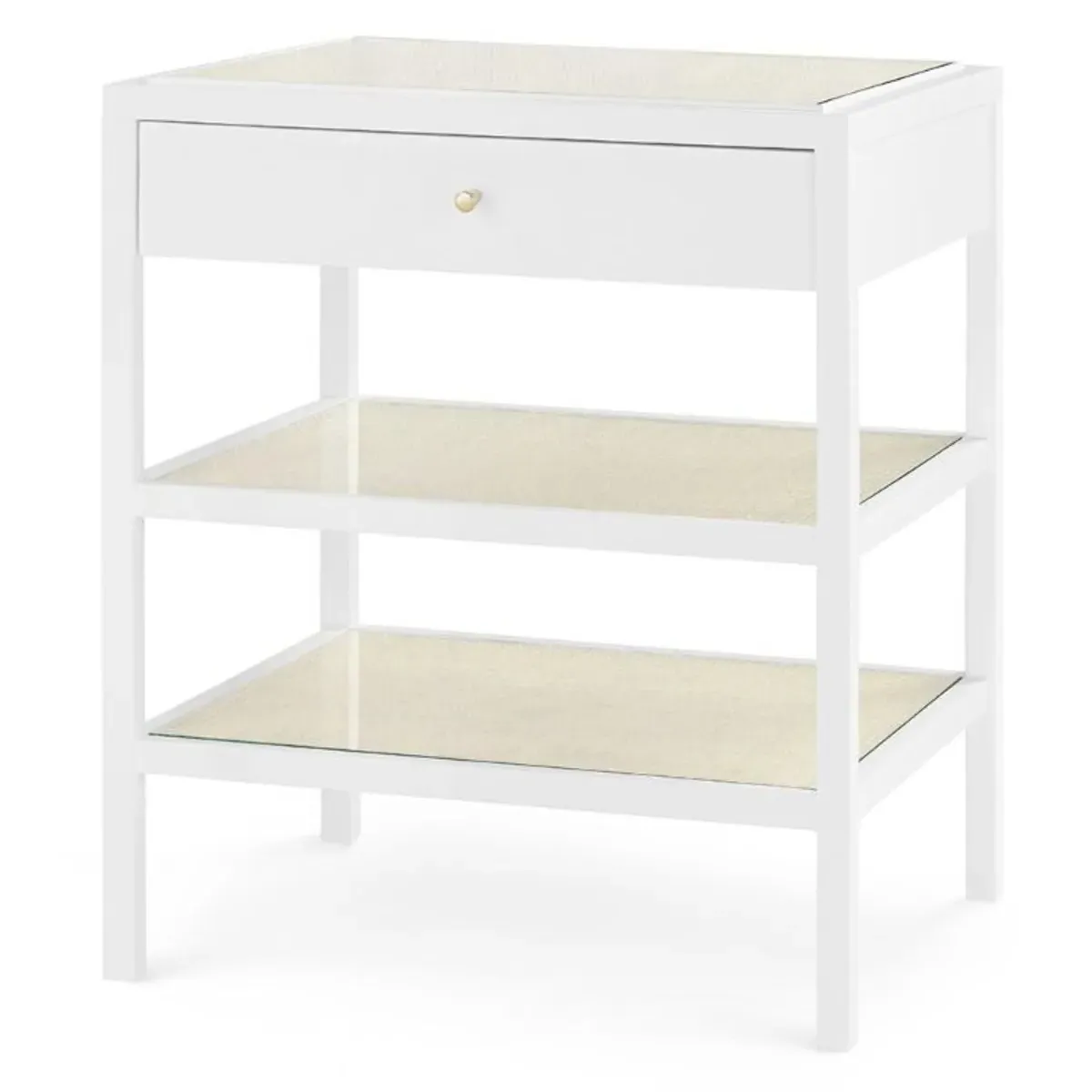 Caanan Side Table with Drawer - White, Wood