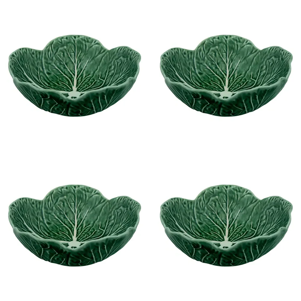 Cabbage Cereal Bowls Set of 4 - Green, Stoneware