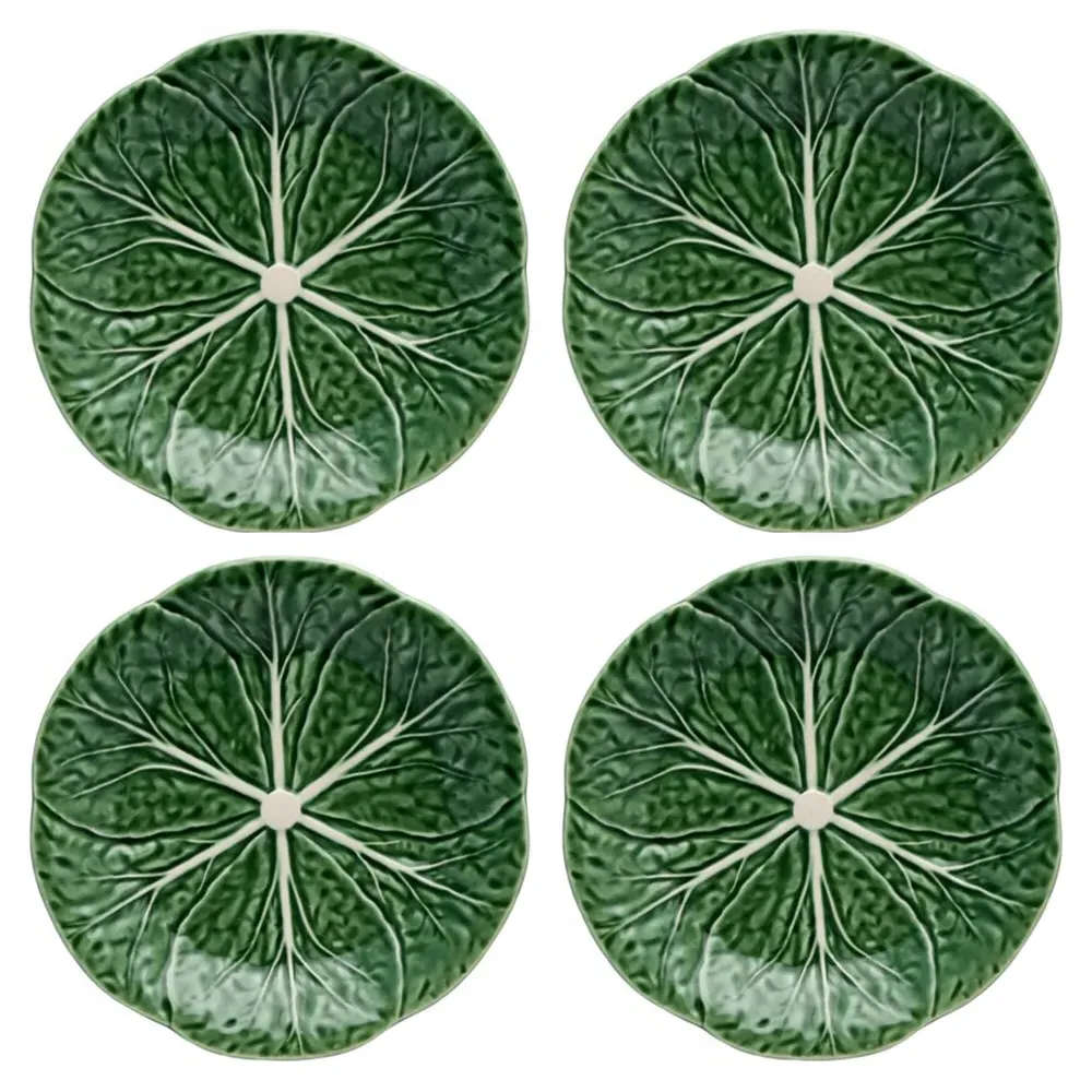 Cabbage French Dessert Plates Set of 4 - Green, Stoneware