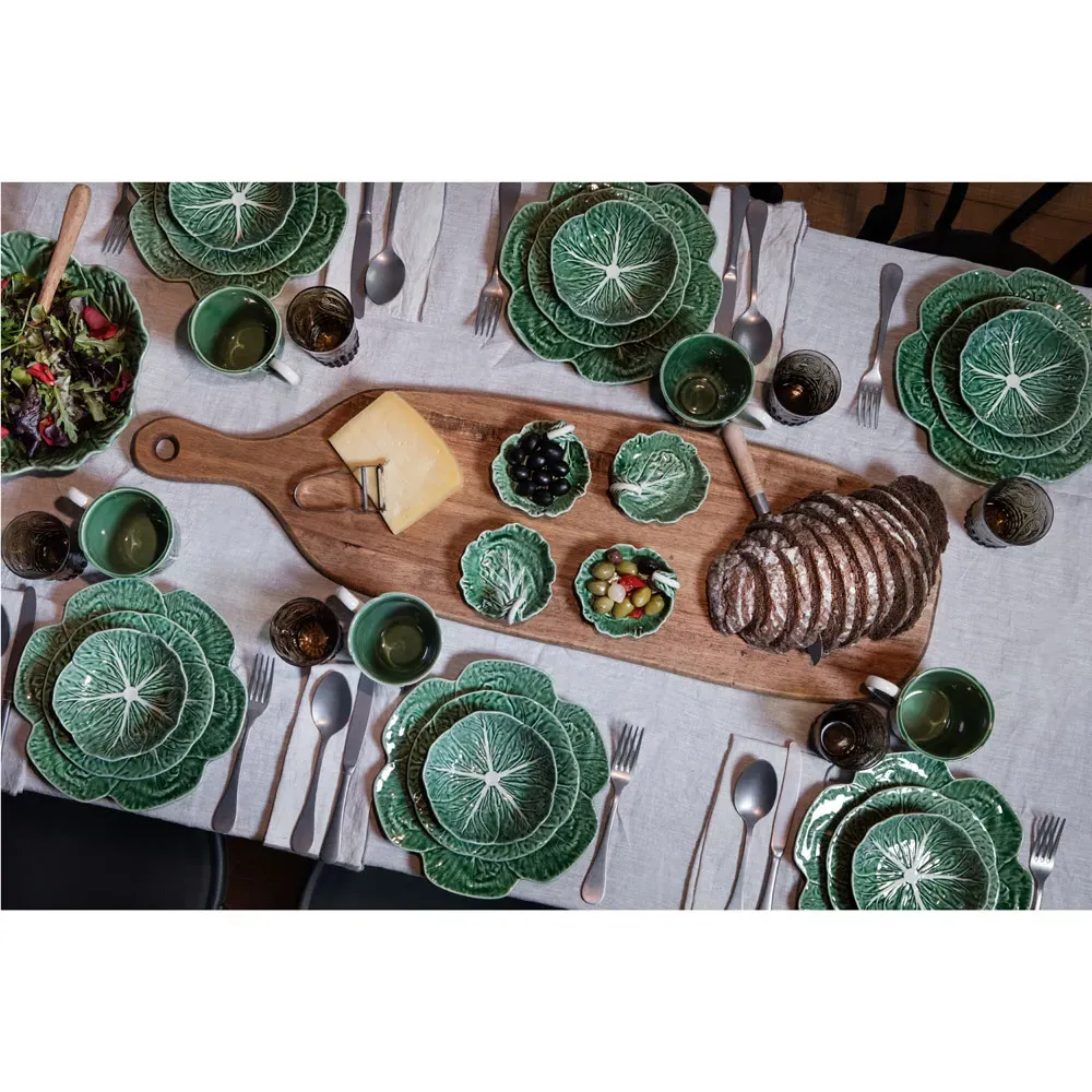 Cabbage Round Bowl - Green, Earthenware