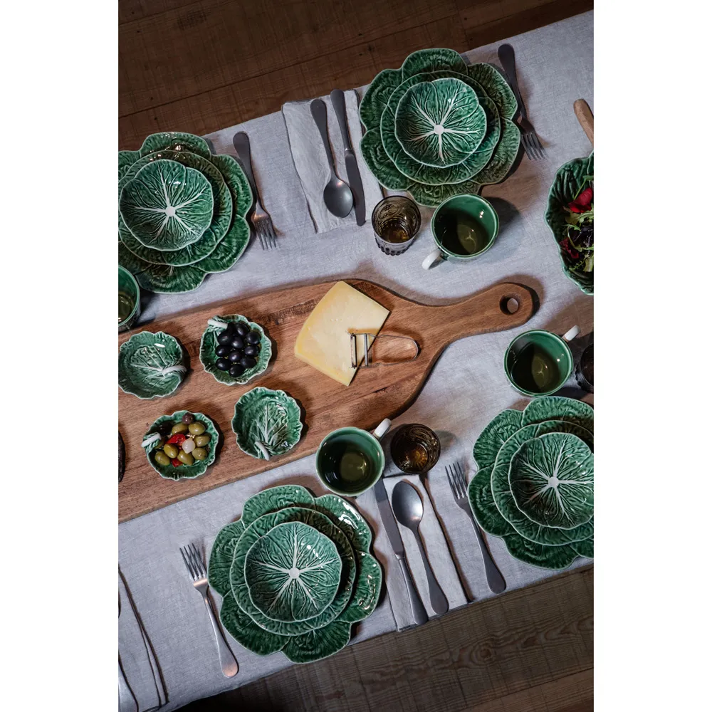 Cabbage Round Bowl - Green, Earthenware