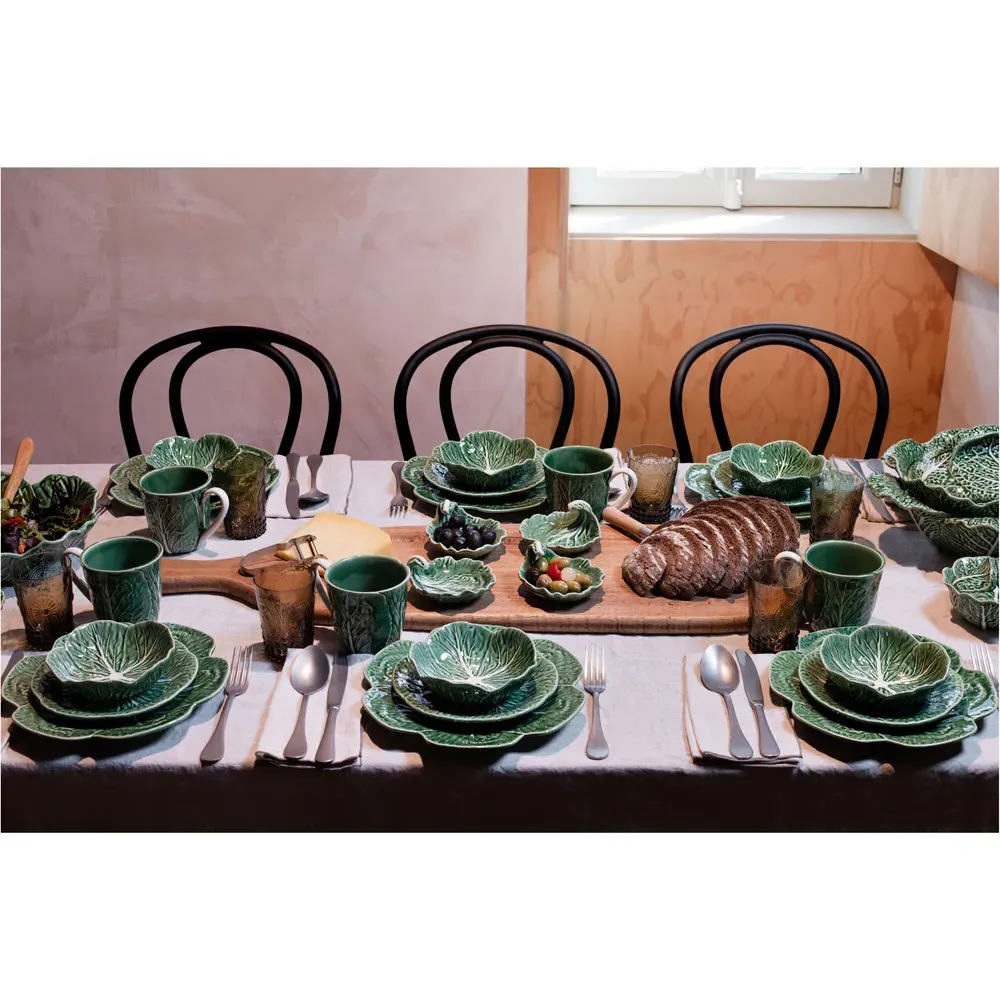 Cabbage Round Bowl - Green, Earthenware