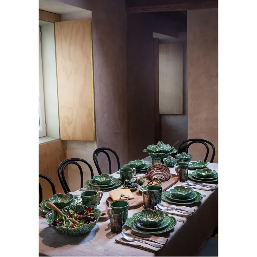 Cabbage Round Bowl - Green, Earthenware