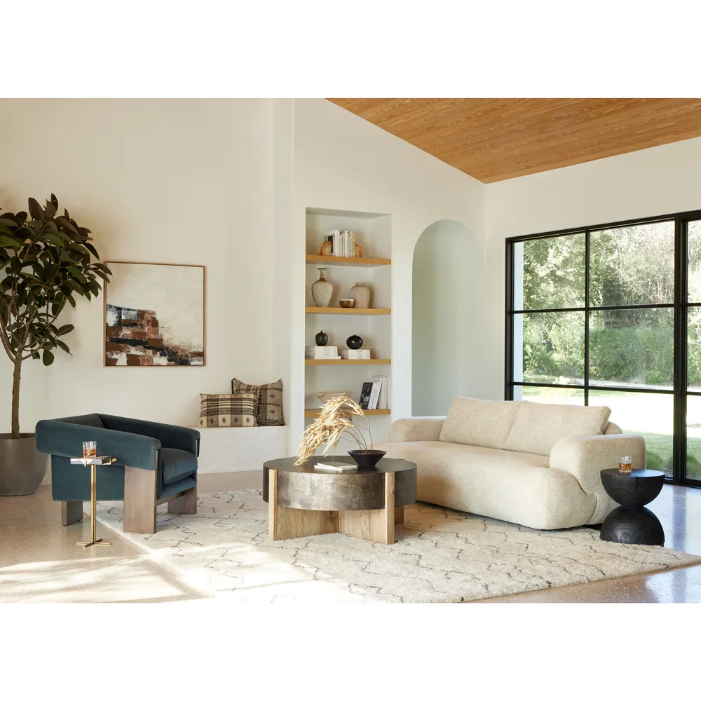 Cabrina Mid Century Club Chair - Black, Beech Wood